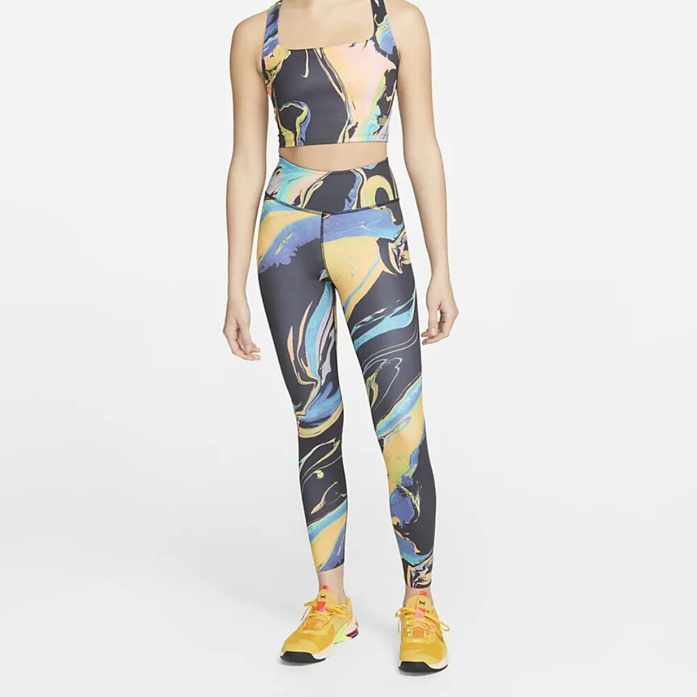 Nike One Luxe Aurora Mid-Rise 7/8 Marbled‎ Leggings Size 2X